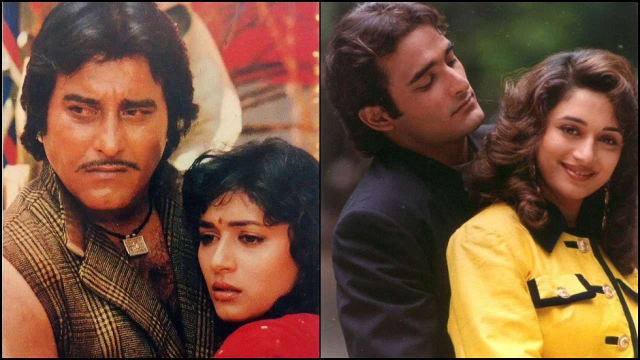 माधुरी दीक्षित के साथ विनोद खन्ना और अक्षय खन्ना Madhuri Dixit with Vinod Khanna and Akshaye Khanna