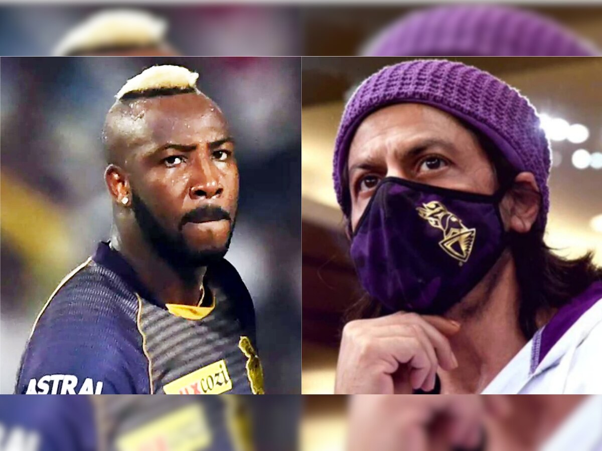 Andre Russell and Shahrukh Khan