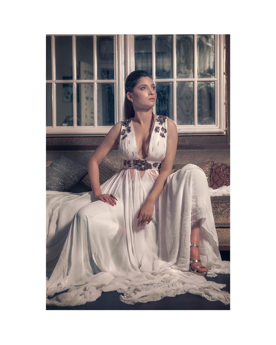 Ankita Lokhande in White gown