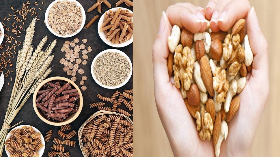 साबूत अनाज और सूखे मेवे whole grain and nuts