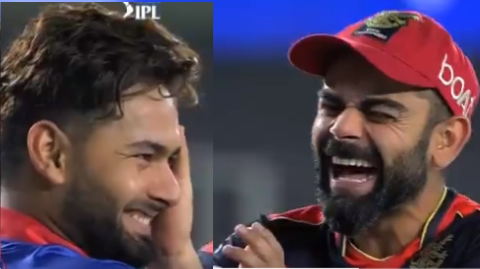 IPL 2021: Rishabh Pant से बात करते हुए अपनी हंसी नहीं रोक पाए Virat Kohli, देखें Viral Video