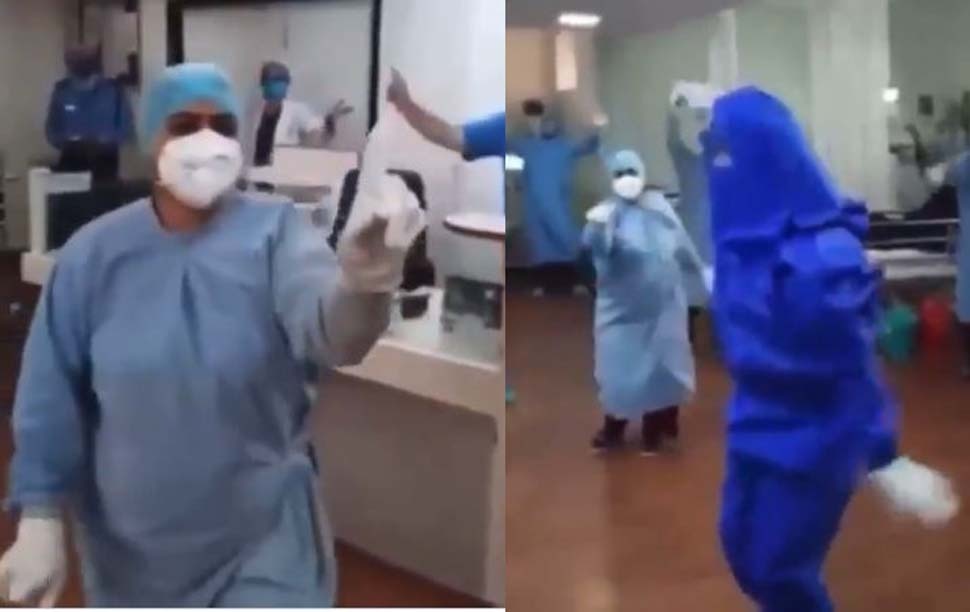 कोरोना मरीज़ों को खुश करने के लिए डॉक्टरों ने इस तरह किया भांगड़ा डांस, VIDEO हो रहा वायरल
