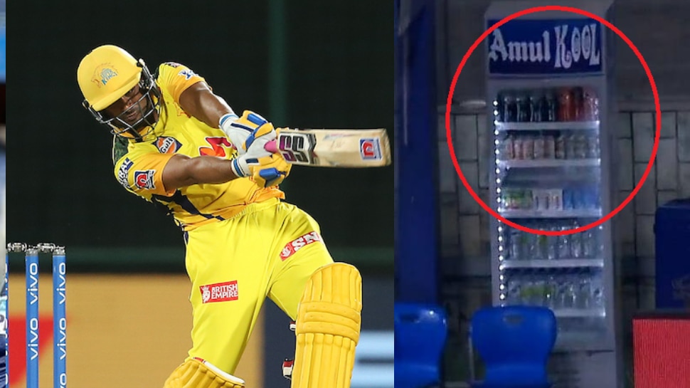 IPL 2021: Ambati Rayudu ने Jasprit Bumrah की गेंद पर ठोका रॉकेट जैसा छक्का, तोड़ दिया फ्रिज का ग्लास