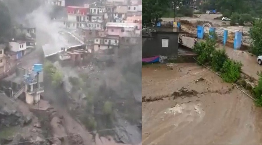 उत्तराखंड के देवप्रयाग में फटा बादल, नगर में भरा मलबा-हुई भारी तबाही 