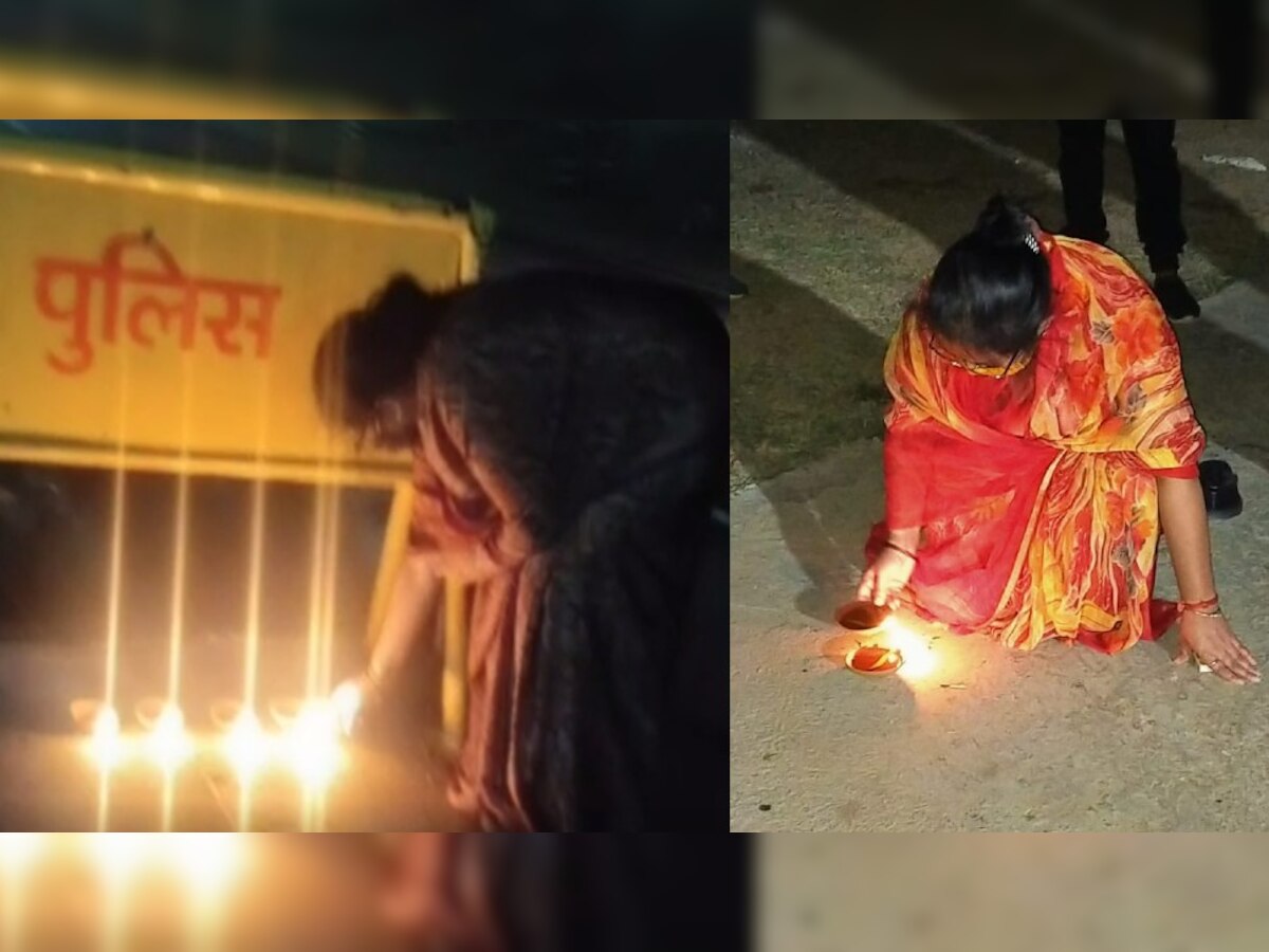 अम्बिका सिंहदेव रामनवमी के दिन से लगातार हर रोज़ कोविड अस्पताल के बाहर दीप जला रही हैं
