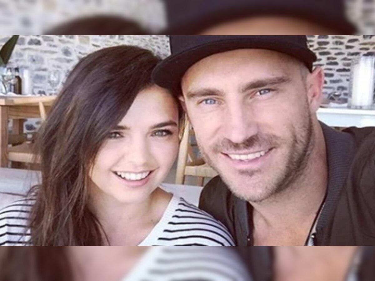 Faf du Plessis With His Wife