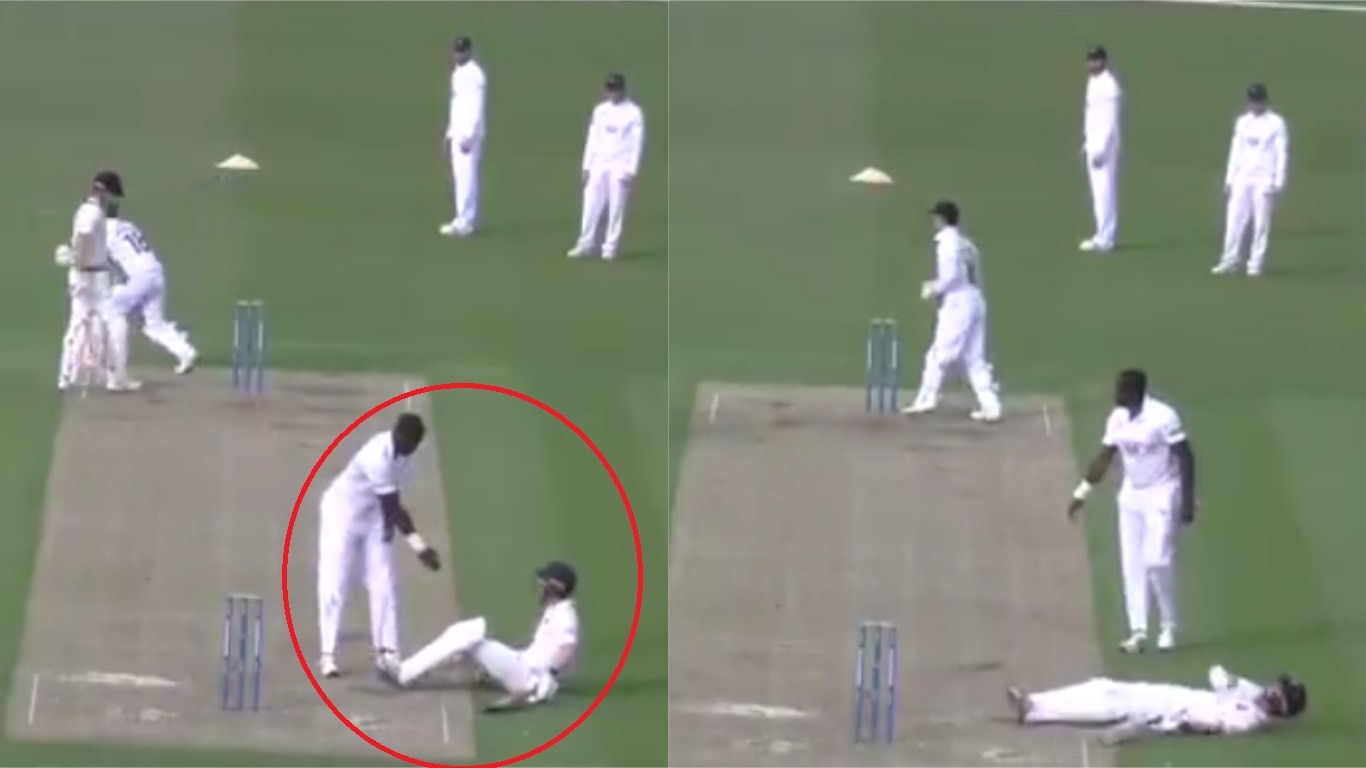 Video: क्रीज पर फिसलकर गिर गया बल्‍लेबाज, फिर गेंदबाज के इस गंदे मजाक का बना शिकार
