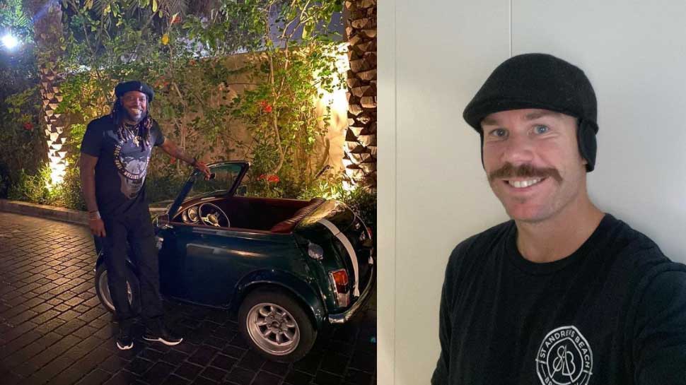 Chris Gayle ने Mini Car के साथ कराया Photoshoot, David Warner ने यूं लिए मजे