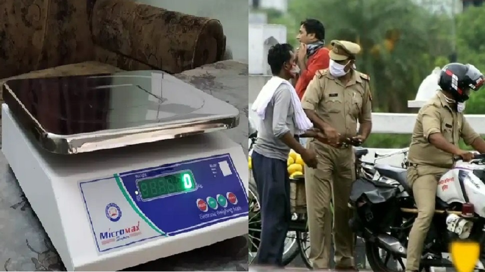 पुलिसवालों ने गरीब फल विक्रेता का बाट छीना, लखनऊ पुलिस ने गिफ्ट किया इलेक्ट्रॉनिक तराजू