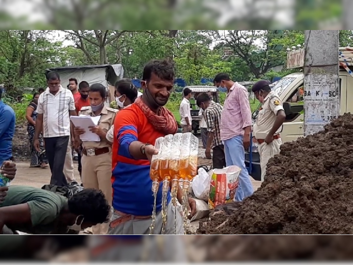 Patna पुलिस ने नष्ट की हजारों लीटर शराब  