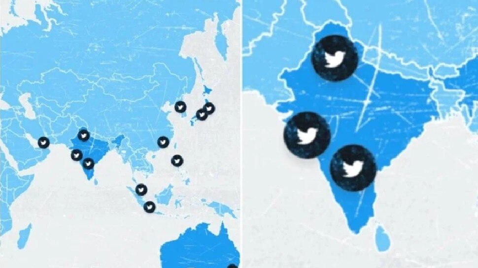 Twitter ने फिर की भारत के नक्शे से छेड़छाड़, जम्मू-कश्मीर और लद्दाख को दिखाया अलग देश