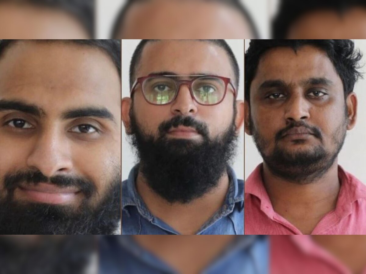 पकड़े गए आरोपी अब्दुल मुन्नान, राहुल भोला और इरफान (बायें से दाहिने)