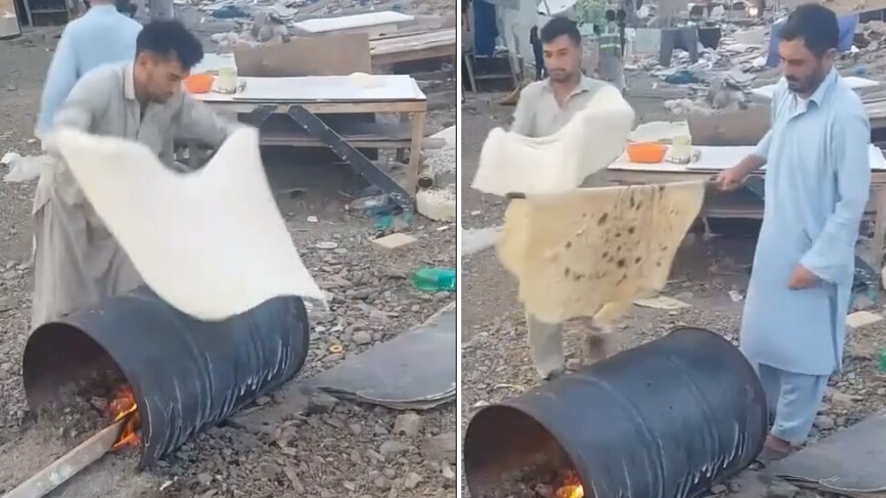Amazing Desi Jugaad: Giant Roti made on iron drum like this, watch ...