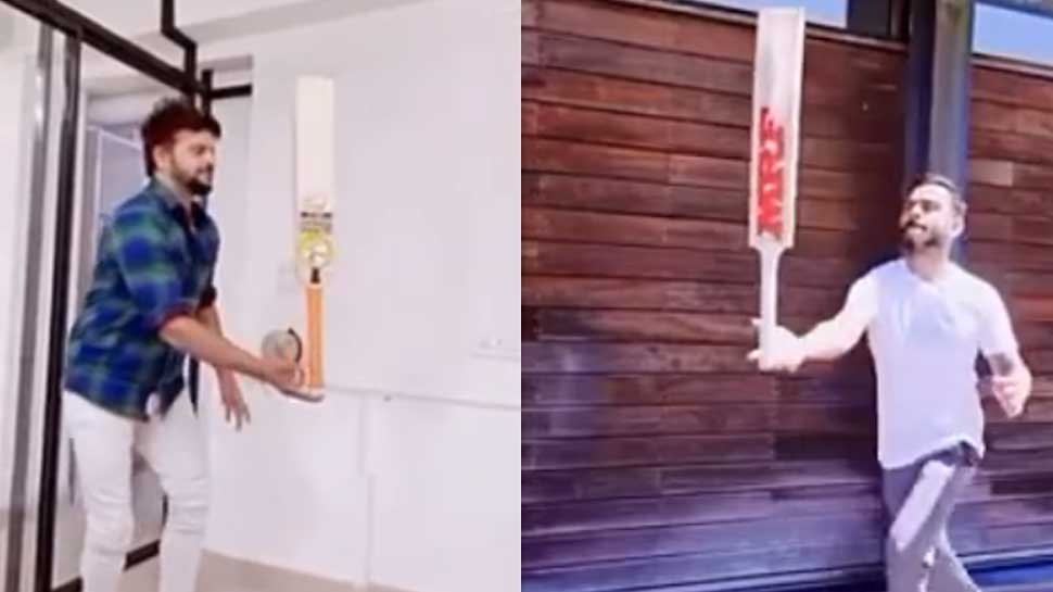 Virat Kohli के 'Bat Balance Challenge' को Suresh Raina ने किया Accept, देखिए फिर क्या हुआ