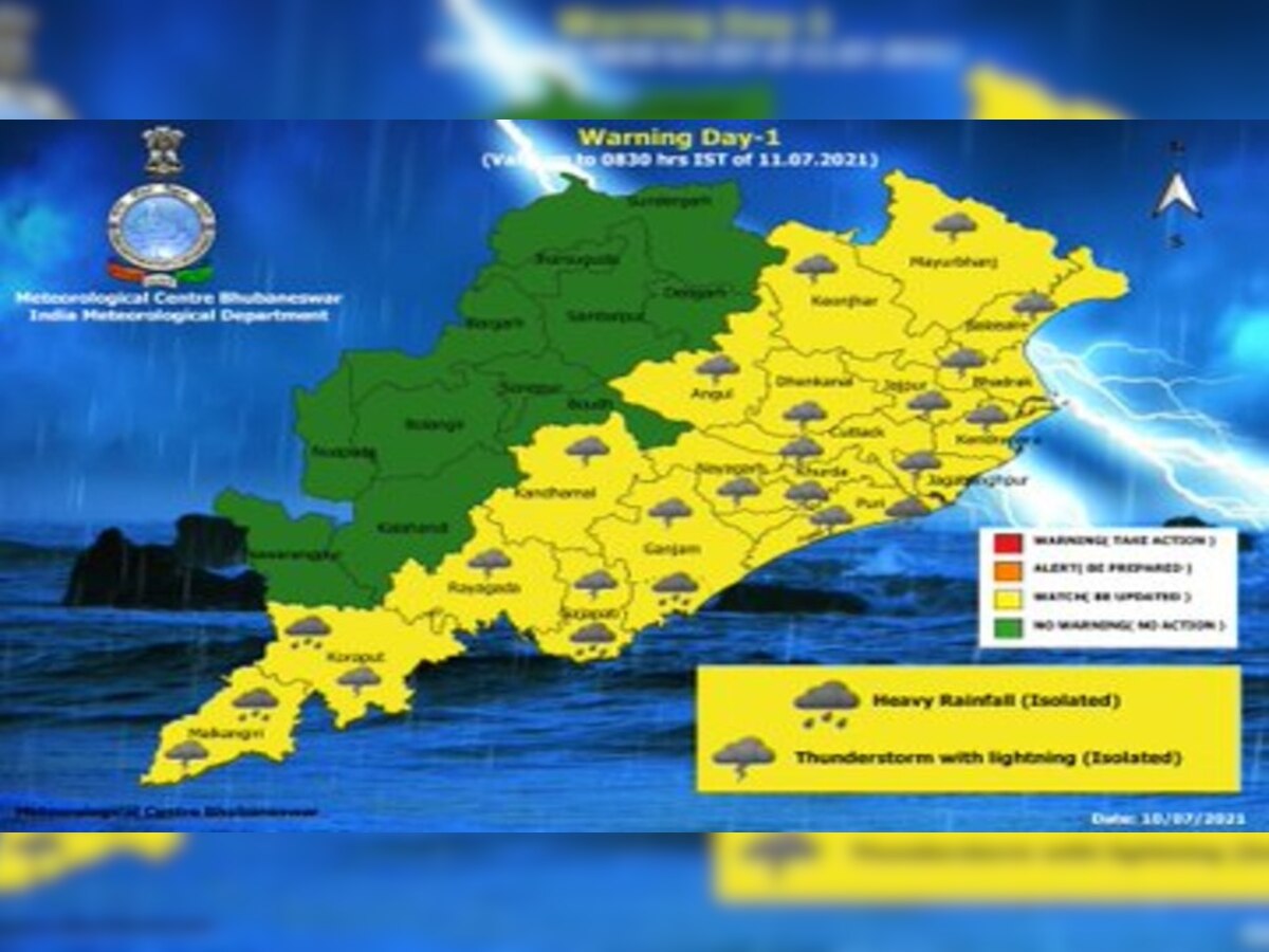 Weather Alert: ରାଜ୍ୟରେ ପ୍ରବଳ ବର୍ଷା ନେଇ ସତର୍କତା ଜାରି