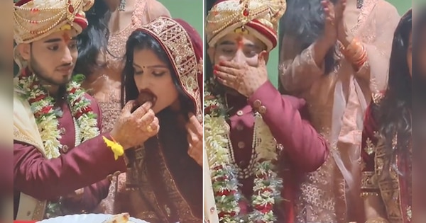 Groom Was Feeding Rasgulla To His Bride Wedding Video Goes Viral Video दूल्हे ने बड़े प्यार