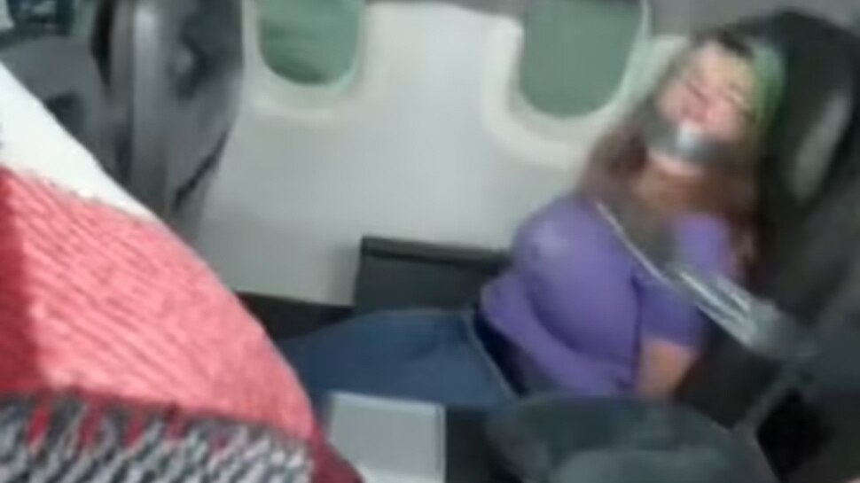 woman duct-taped to her seat