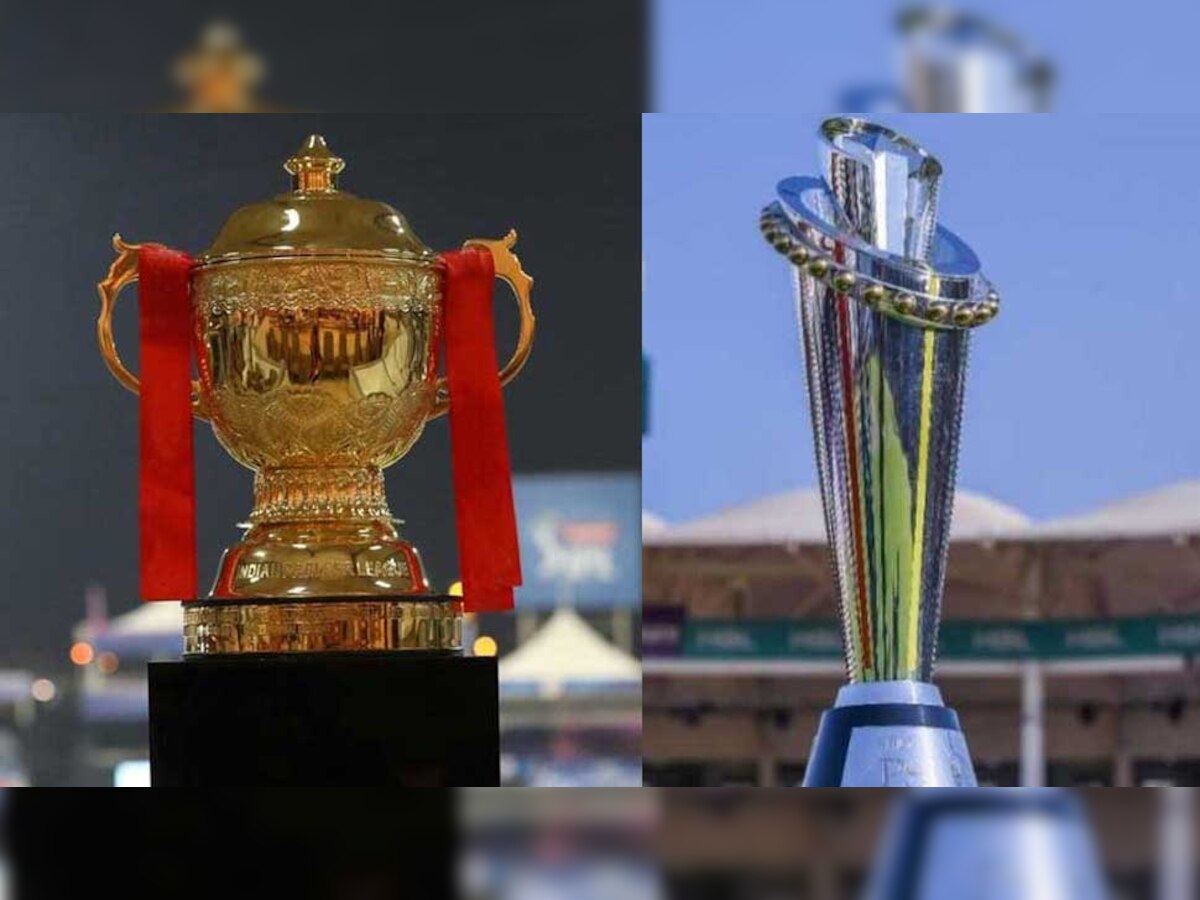 आईपीएल और पीएसएल ट्रॉफी (फोटो-BCCI/IPL)