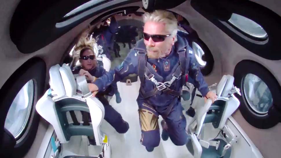 VIDEO: Richard Branson ने अंतरिक्ष की यात्रा कर बनाया रिकॉर्ड, जेफ बेजोस का सपना हुआ चूर