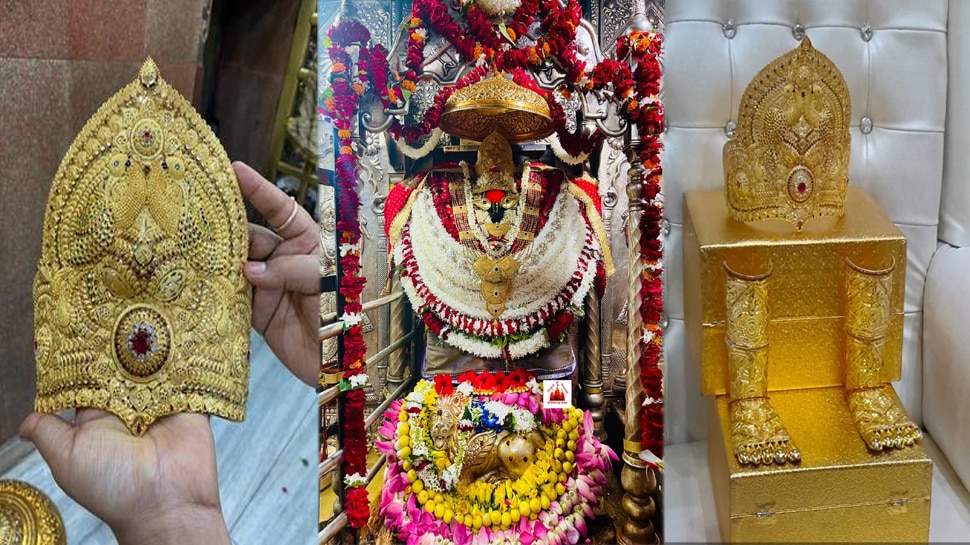 भक्त ने मां विंध्यवासिनी को अर्पित किए 50 लाख रुपये के सोने से निर्मित मुकुट व चरण