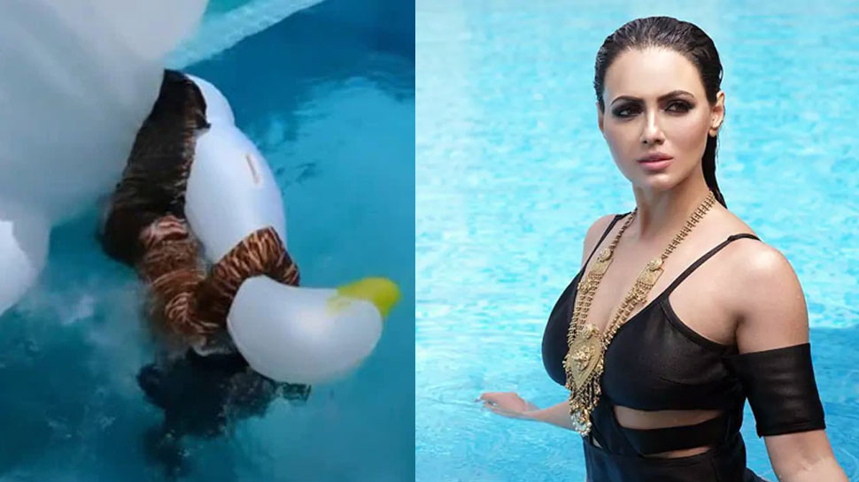 Sana Khan कर रही थीं पूल में मस्ती, यूं बिगड़ा बैलेंस कि औंधे मुंह गिरीं, और फिर...