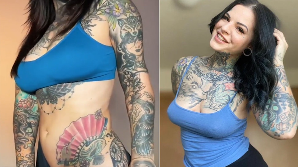 Becky Holt Britains most tattooed woman sets a new record with her  labia tattoo