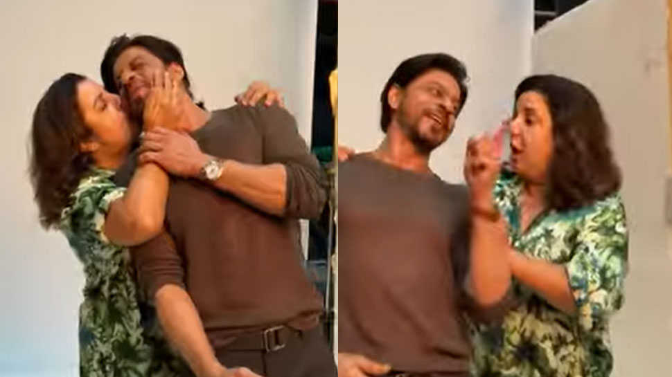 Shah Rukh Khan Danced With Farah Khan Openly Kiss Watch Video Shah Rukh Khan ने Farah Khan