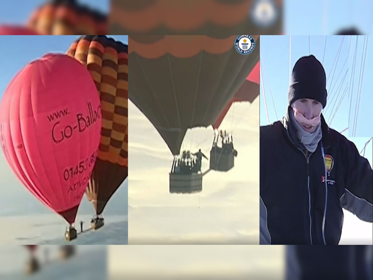 दो गुब्बारों के बीच हवा में यूं चला 'खतरों का खिलाड़ी', वीडियो देख थम जाएगी सांसे!