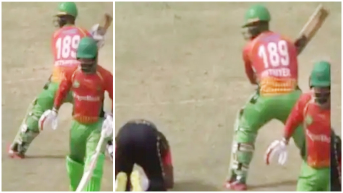 VIDEO: मैच के दौरान बड़ा हादसा टला, बॉलर का सिर फोड़ने के लिए बल्लेबाज ने ताना बैट!