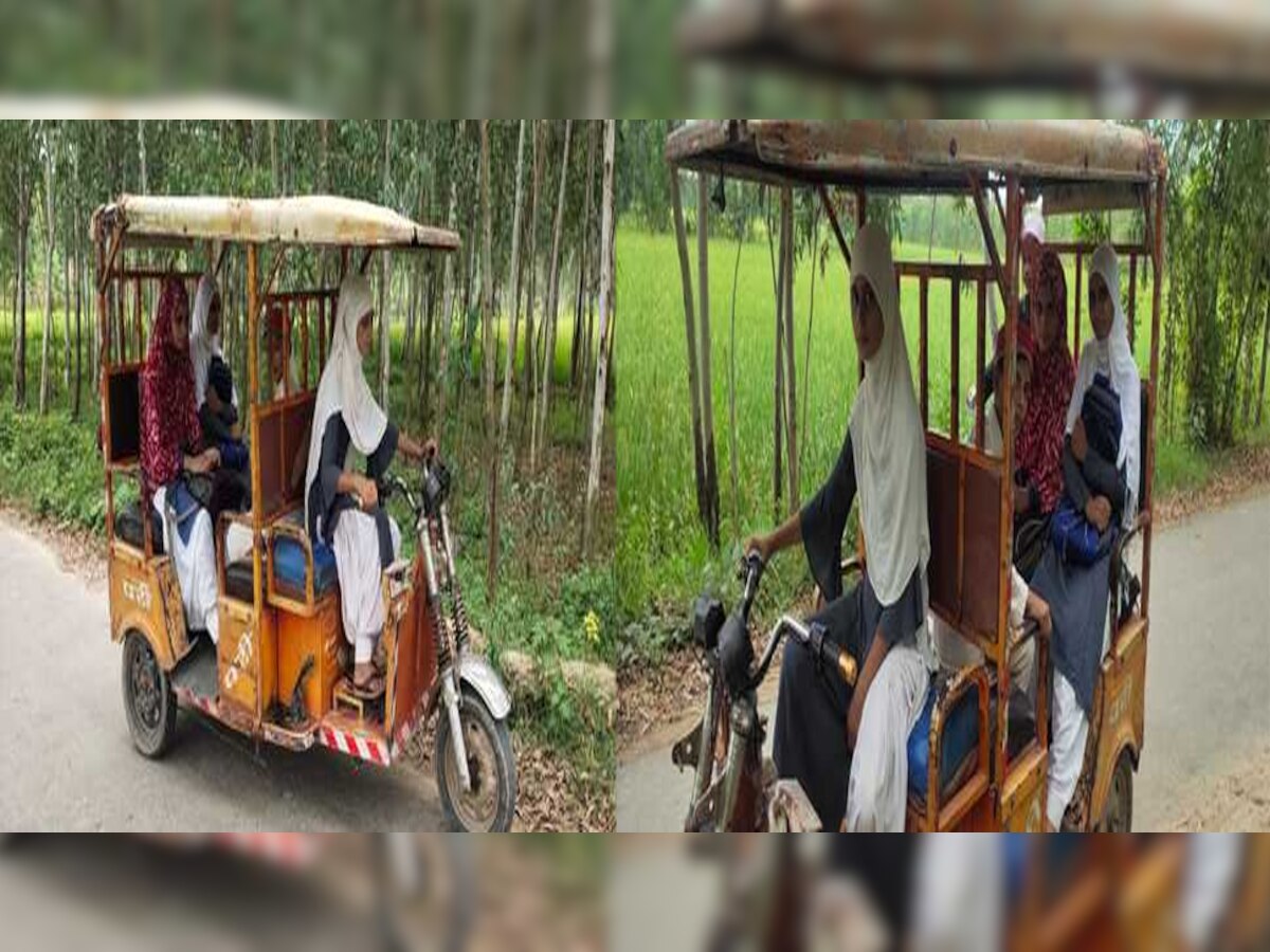 छात्रा के हौसले को सलाम, भाई-बहनों को पढ़ाने के लिए ई-रिक्शा चलाकर जाती है स्कूल