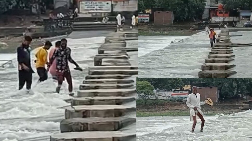जानलेवा हो सकती है सेल्फी! उफनती नदी में फोटो खिंचवा रहे लोग, बगैर सुरक्षा पार कर रहे नदी