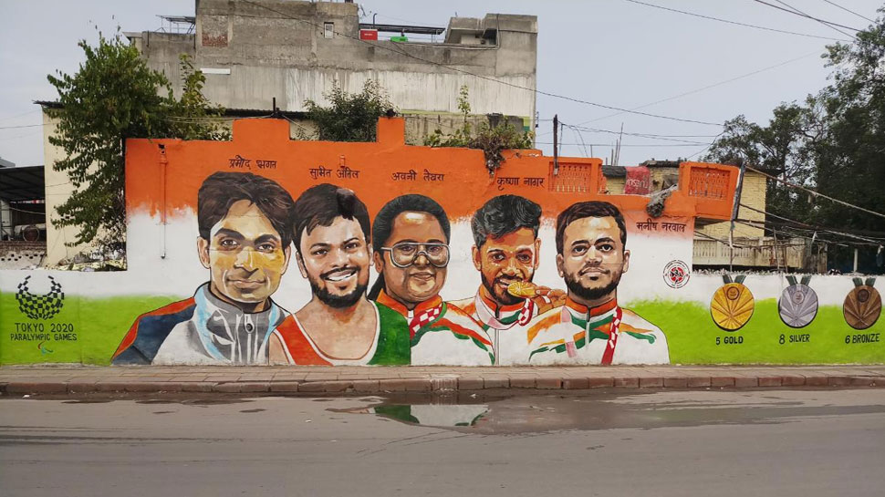 Tokyo Paralympics के चैंपियंस को सलाम, इस पेंटर ने दिल्ली की दीवारों पर बनाई शानदार