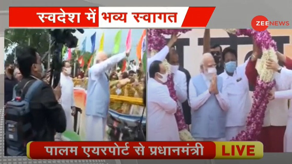 अमेरिका दौरे से लौटे पीएम मोदी का भव्य स्वागत, जेपी नड्डा बोले- पूरी दुनिया में बजा भारत का डंका