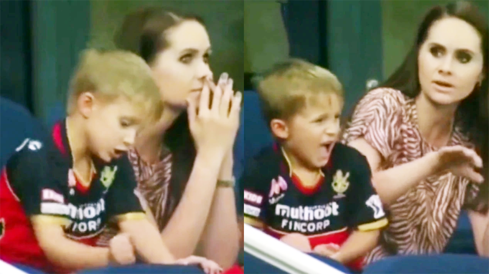 IPL: पापा डिविलियर्स के आउट होते ही गुस्साए बेटे ने दे मारा हाथ, जमकर वायरल हो रहा Video