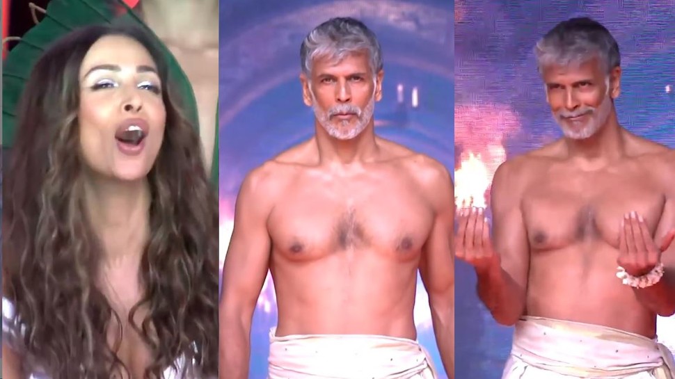 शर्टलेस Milind Soman को देखकर खुद को नहीं रोक पाईं Malaika Arora, कर दी ऐसी हरकत