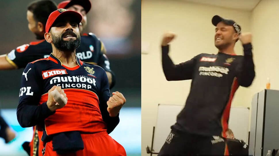 IPL 2021: Ab de Villiers ने उतारी Virat Kohli की नकल, मस्तीभरे अंदाज में मनाया जीत का जश्न