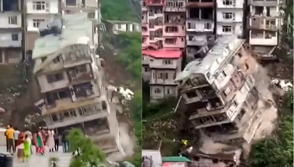 8-stöckiges Gebäude stürzte aufgrund von Bodenrutschen in Shimla ein, Sie werden überrascht sein, VIDEO zu sehen 8-stöckiges Gebäude stürzte aufgrund von Bodenrutschen in Shimla ein, Sie werden überrascht sein, VIDEO zu sehen