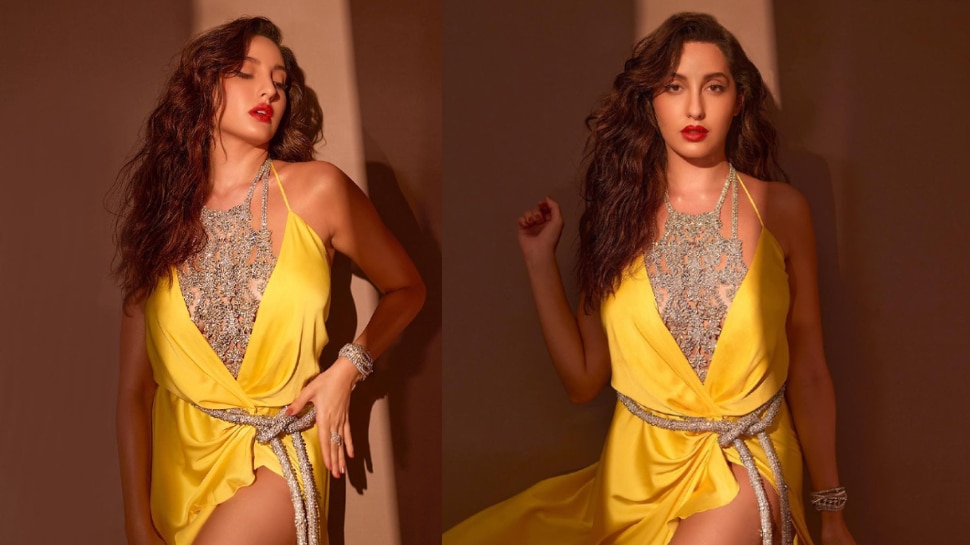 Nora Fatehi ने पहनी कुछ ज्यादा ही खुली-खुली ड्रेस, बोल्ड अंदाज देख फैंस हुए मदहोश!