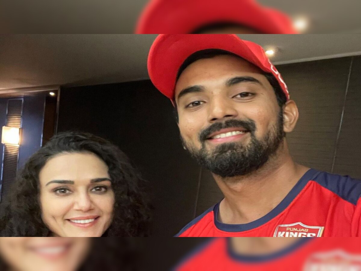 KL Rahul with Preity Zinta