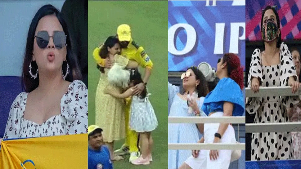 Dhoni की पत्नी Sakshi का टोटका हुआ कारगर साबित, हर मैच में नजर आई अलग ड्रेस में