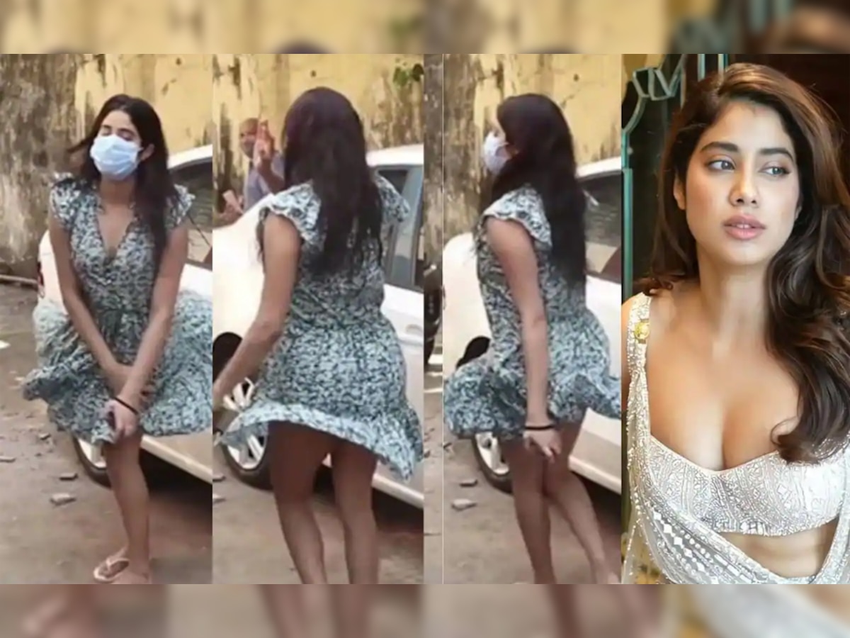 Janhvi Kapoor Oops Moment Video Goes Viral हवा के झोंके ने अचानक उड़ा दी Janhvi Kapoor की