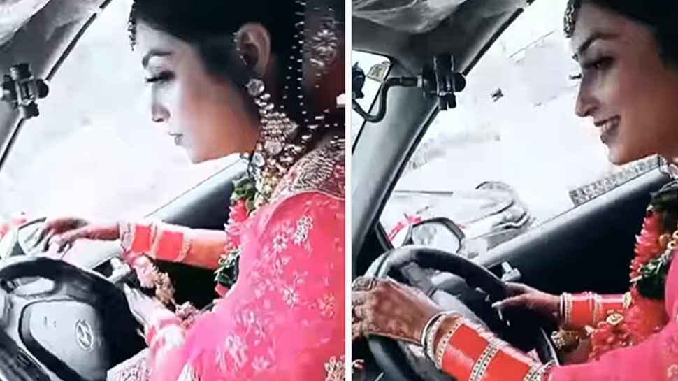 Wedding News: दूल्हे को लेने धाकड़ SWAG में पहुंची दुल्हन, लहंगा पहनकर यूं दौड़ाई कार और फिर
