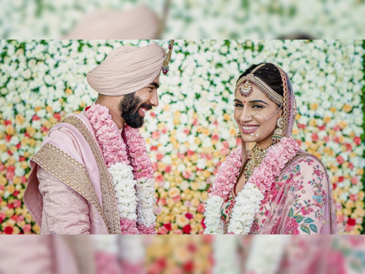 Jasprit Bumrah and Sanjana Ganesan