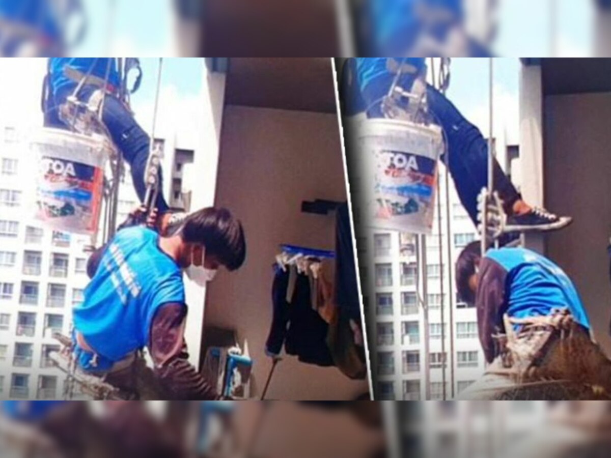 Viral Video: 32वीं मंजिल पर लटककर खिड़की ठीक कर रहा था, हुआ कुछ ऐसा, महिला ने बीच से ही काट दी रस्सी