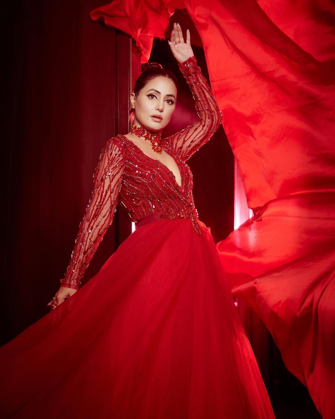 Looking ravishing in a flowy red gown. | Once You See This Bollywood  Actress's Amazing Style, It's Hard to Forget Her | POPSUGAR Fashion UK  Photo 13