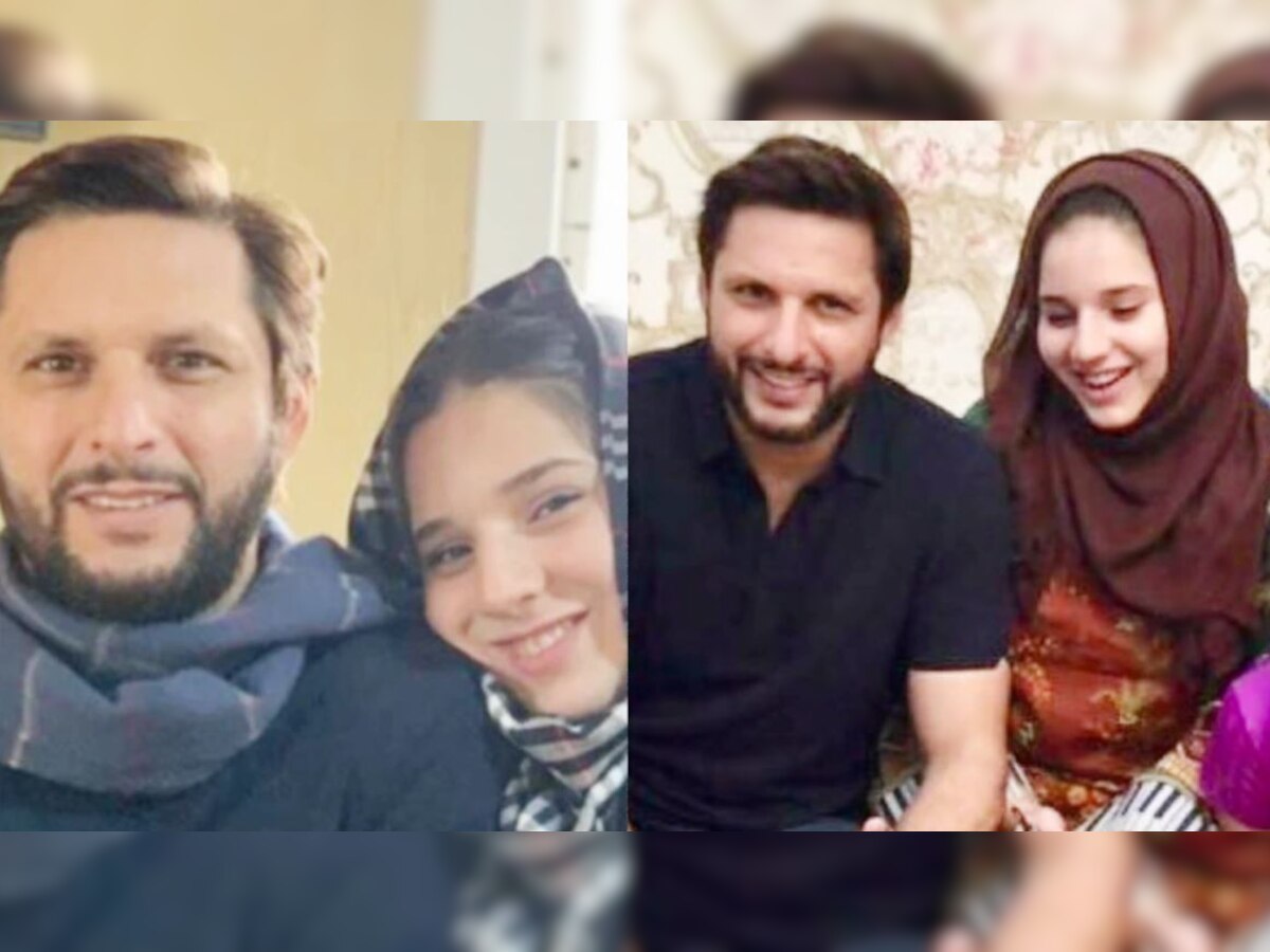 Shahid Afridi with His Daughter 