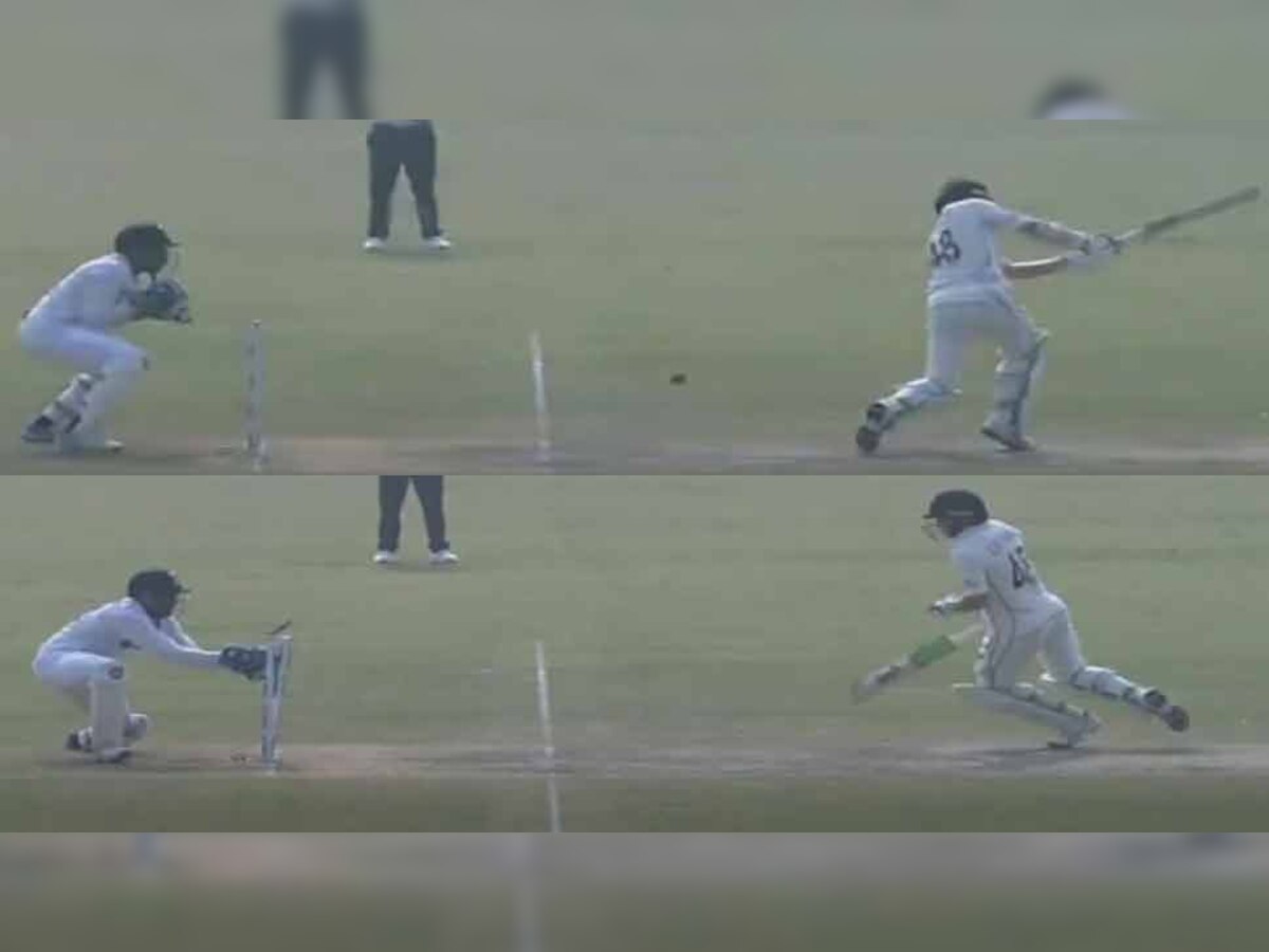 IND vs NZ: नहीं चली टॉम लाथम की चालाकी, अक्षर पटेल ने मैच में जादुई गेंद फेंक किया आउट 