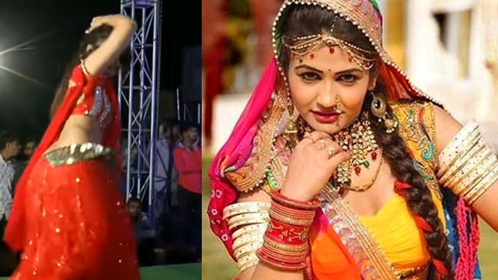 Haryanvi Dancer Gori Nagori Dance On Bhojpuri Song Wreaking Havoc In Red Choli भोजपुरी गाने