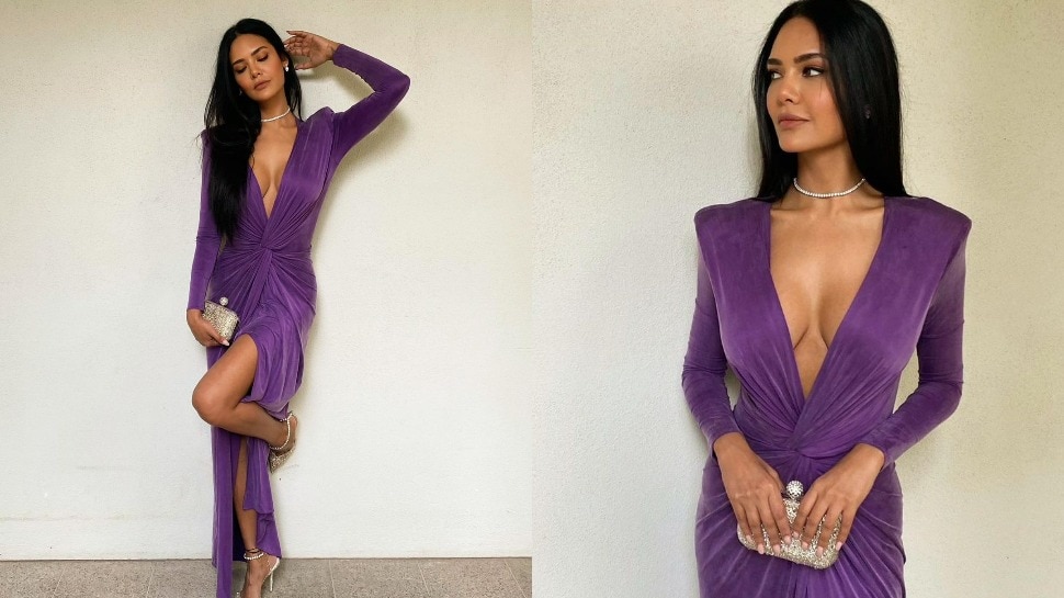 Violet Elegance: Esha Gupta's ₹45.5k Gown Steals the Show in the UAE