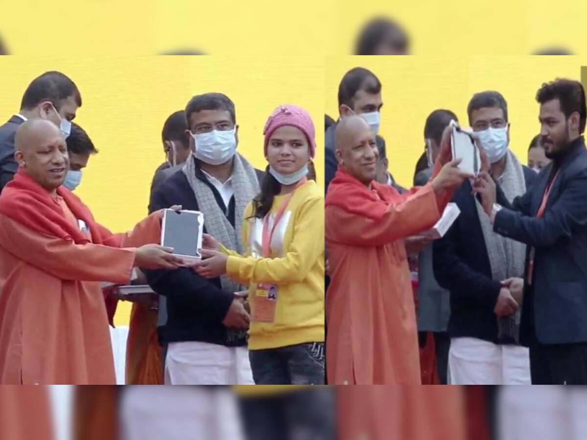 CM योगी ने प्रदेश में एक करोड़ मुफ्त टैबलेट-स्मार्टफोन वितरण अभियान का शुभारंभ किया.